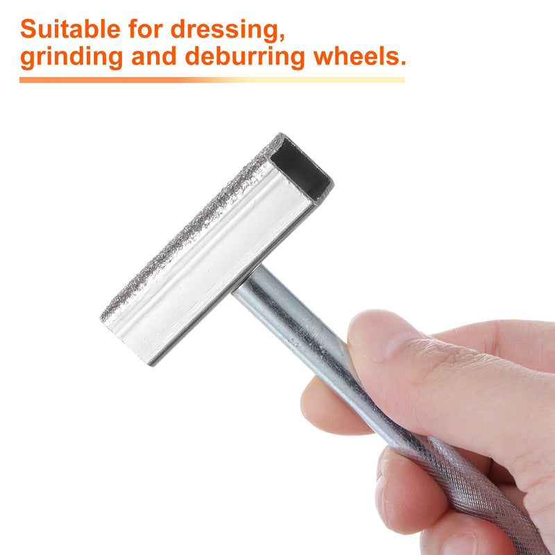 HARFINGTON 3pcs Grinding Wheel Dressers 80 Grit Diamond Grinding Wheel Stone Dressing Tools with Flat Diamond Coated Surface for Grinding Truing Deburring Wheels, Silver
