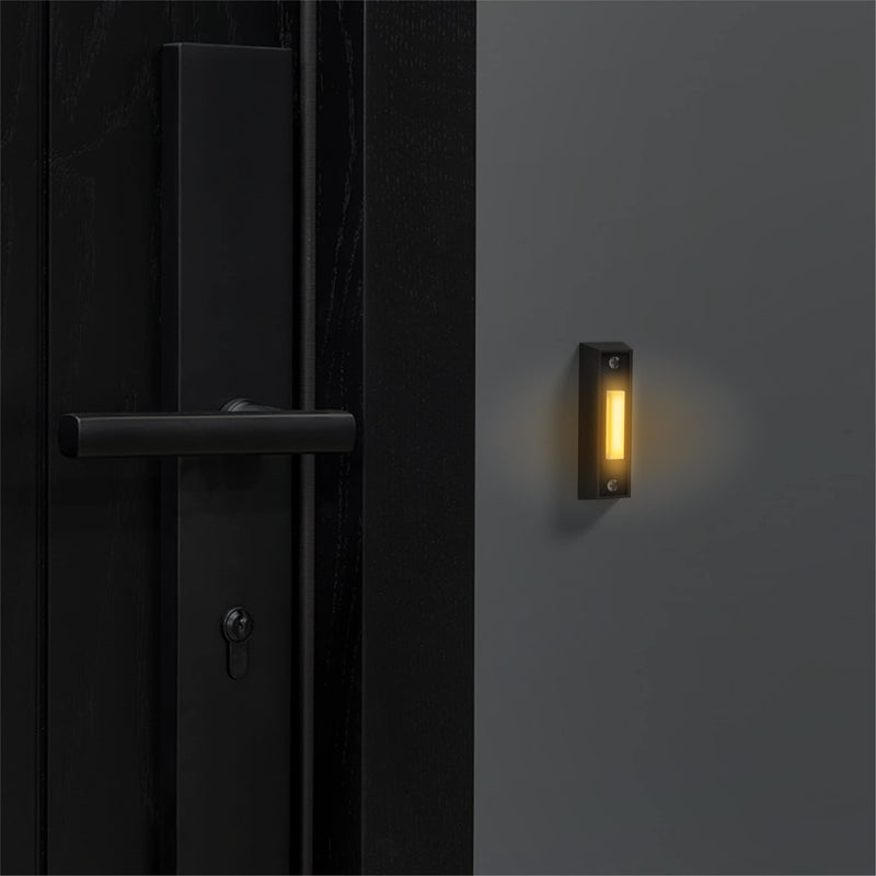 Newhouse Hardware LED Lighted Sturdy Plastic Door Chime Push Button BT4BL Black | Classic Rectangular Lighted Door Bell Button | Replacement Wired Doorbell Button for Most Door Bell Chimes