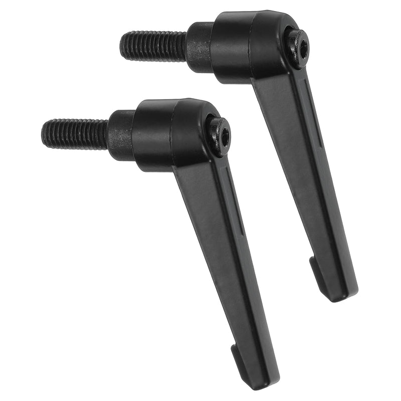 uxcell 2Pcs M8 x 16mm Adjustable Knobs Handle Male Thread Push Button Ratchet Quick Release Locking Rotating Bolt for Lathe Machinery, Black
