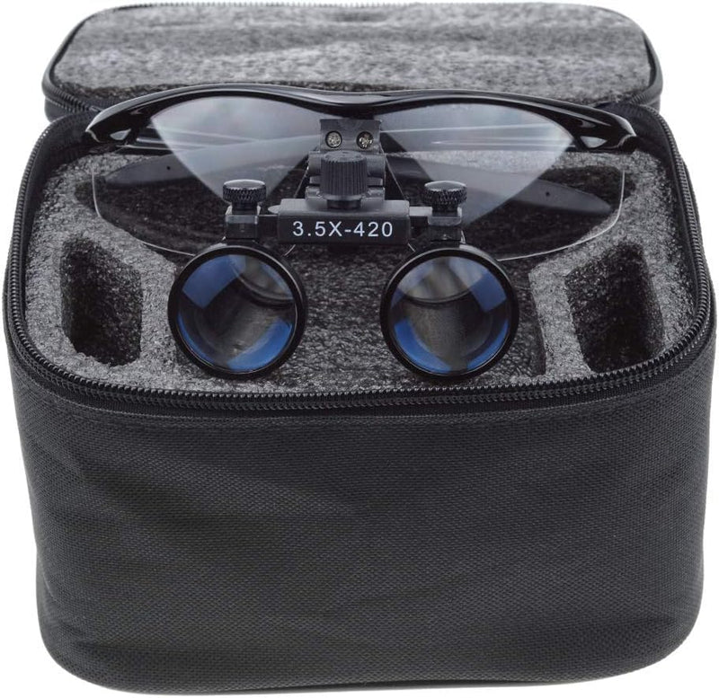 BoNew-Oral 3.5X420MM Surgical Binocular Loupe Magnifier Antifog Loupes Surgical Magnifier Optical Glasses (Black)