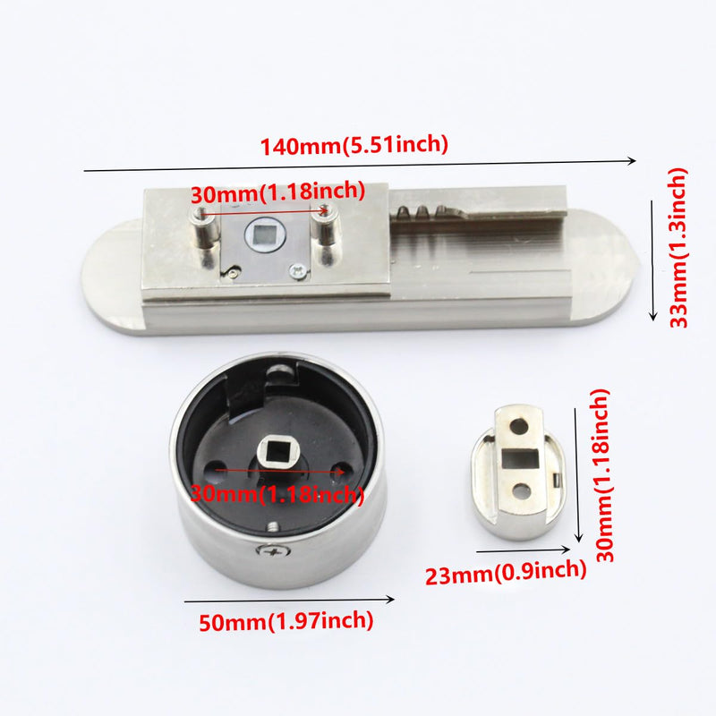 Door Lock Indicator,Bathroom Toilet Door Lock，Public Toilet Left and Right Push Lock withThe Vacant (Green) / Engaged (red) Indicator（Silver ）