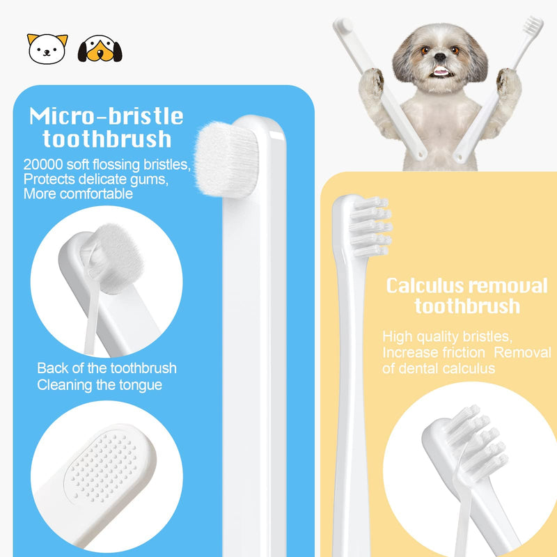 6% nHA Pet Dual-Enzymatic Toothpaste + Small Dog Toothbrush Kit,Puppy Tooth Brushing Kit