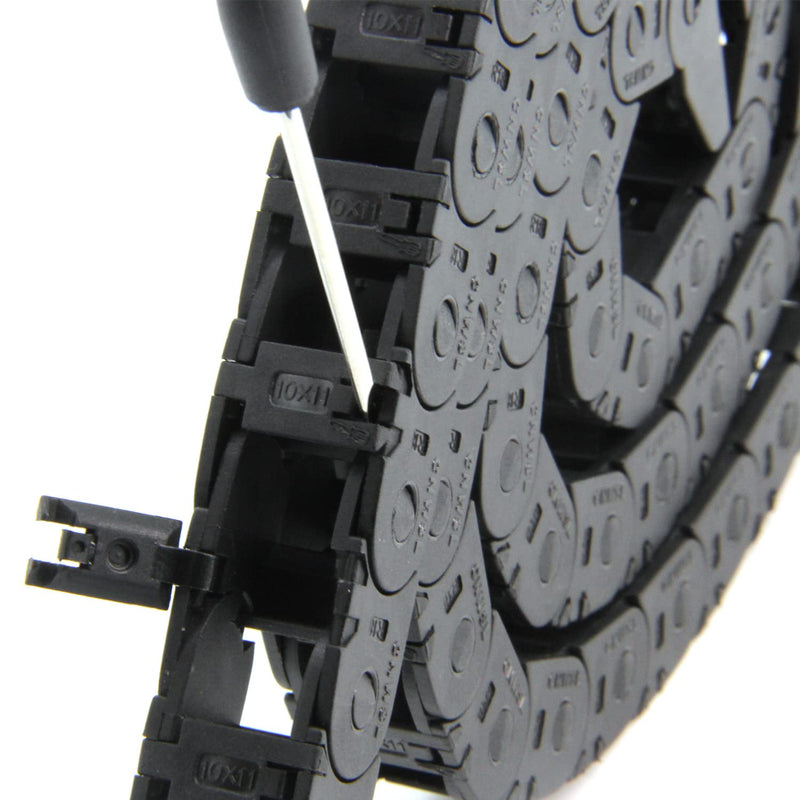 1Meter/39.4Inch Drag Chain Cable Carrier 10x11mm Open Type R18 Cable Chain Wire for 3D Printer and CNC Machines Comes with a Pair End Connectors,1pcs Screwdriver Tool