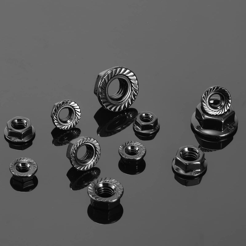 M6 x 1.0mm Serrated Flange Hex Lock Nuts 100Pcs 304 Stainless Steel 18-8, Full Thread, Hex Drive, Bright Finish, Black Oxide by SG TZH M6 100 - NewNest Australia