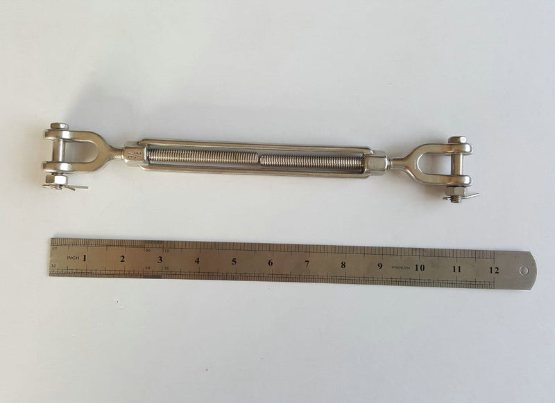 JY-Marine 316 Stainless Steel Turnbuckle Jaw & Jaw 3/8 Inch Heavy Duty Turnbuckle Marine Hardware