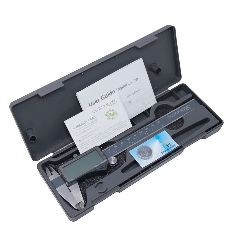 IP54 Grade Digital Caliper, DCLR-0605 0-6" /150mm, Inch/Metric/Fractions Conversion, Stainless Steel, Large LCD Screen 6inch