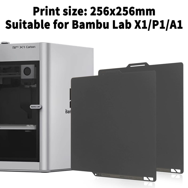 Bamboo Original Low Temperature Cold Printing Build Plate 257x257MM | Suitable for Bambulab X1/P1/A1 3D Printers, Spring Steel Plate, SuperTack Coating, Perfect for PLA and PETG Filament