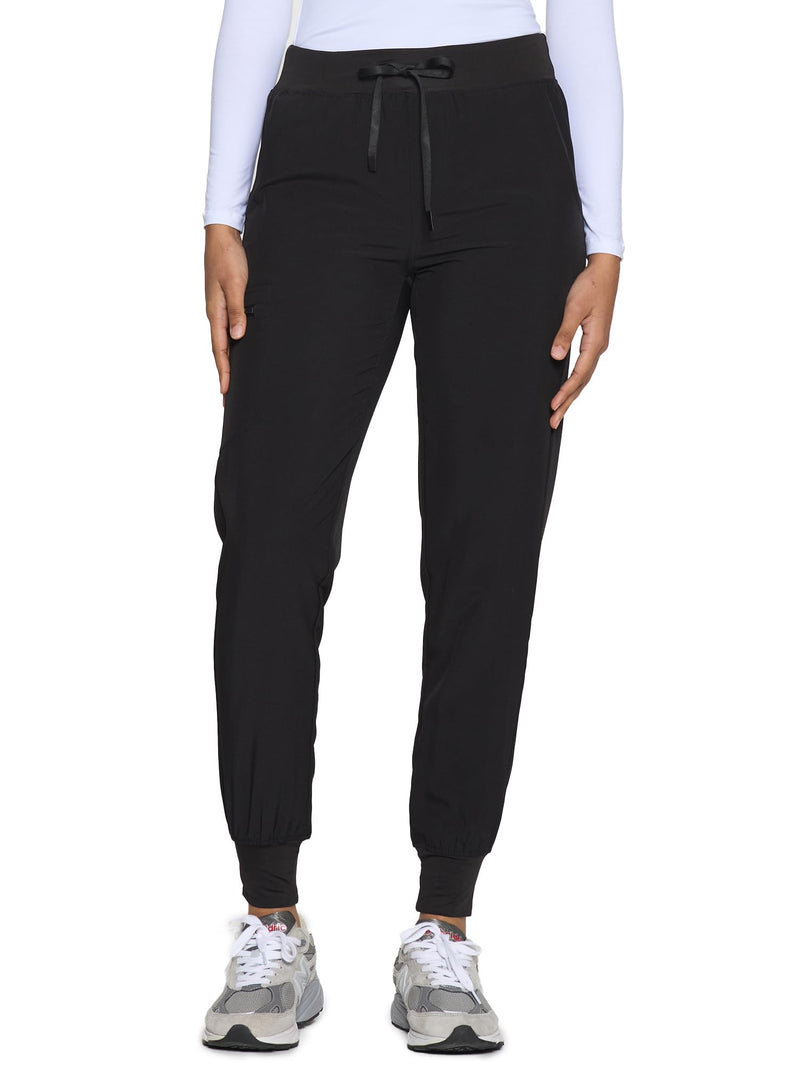 COZYFIT Womens Scrub Pants - Soft Stretch Yoga Style with 5 Pockets, Slim Fit Jogger Scrubs Pants for Women Medium Black