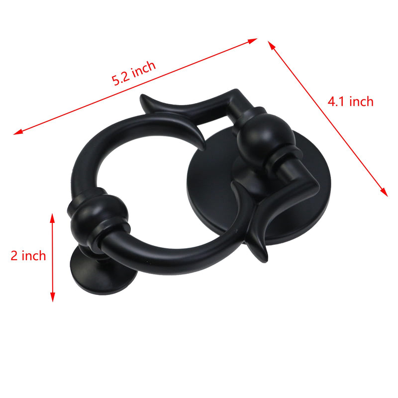 Door Knocker for Front Door, Gate Knocker with Strike Plate Door Hardware Door Knockers Home (Black)