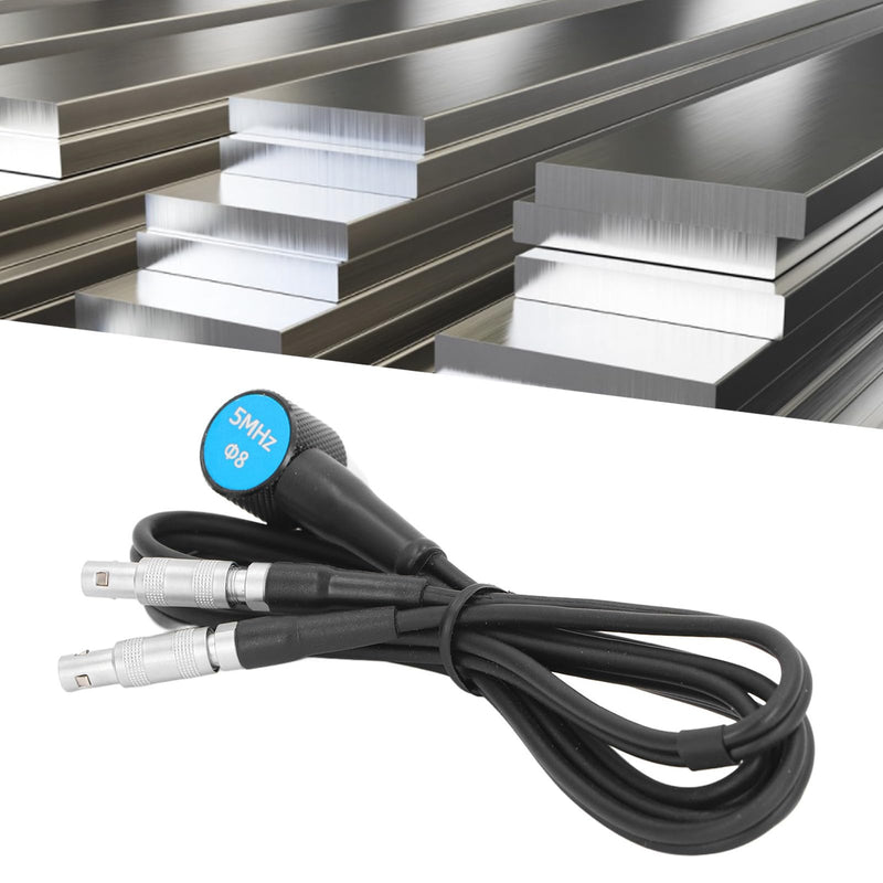 Ultrasonic Thickness Gauge Probe, ABS Standard Transducer Tester Probe 5MHz Dia 8 Smart Sensor Ultrasonic Transducer Probe Replacement Probe for GM130 GM100