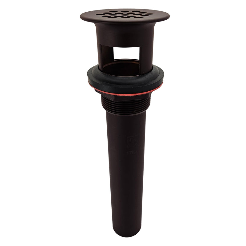 Westbrass D411-2-12 Grid Strainer Lavatory Drain with Overflow Holes - Exposed, Oil Rubbed Bronze