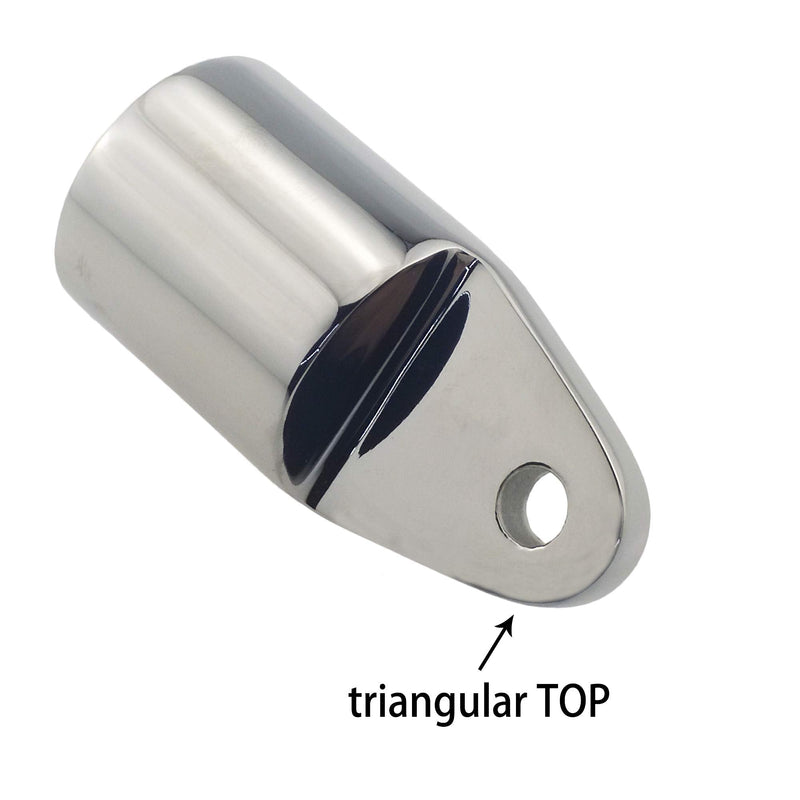 Pair of 316SS Heavy Duty 1-1/4in I.D. Bimini Top Cap Two External Eye End Boat Fittings Marine Hardware, Fits 1-1/4in(32mm) OD Round Tube