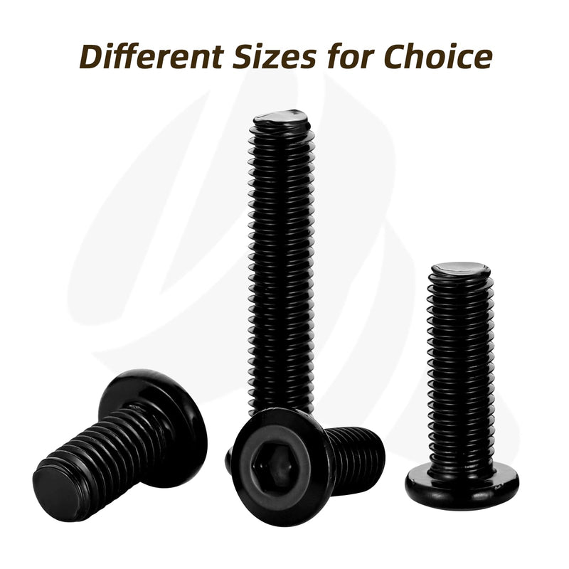 M6 x 25mm Countersunk Socket Cap Allen Bolts, Flat Round Head Socket Cap Screws, Furniture Screws, Carbon Steel, Full Thread, Black Oxide Finish, 30 PCS M6*25