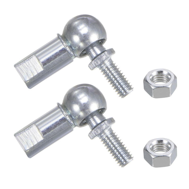 uxcell 2pcs CS10 M6 Angle Ball Joint, M6x1.0 Right Hand Male and Left Hand Female Thread, A3-Steel Self-lubricating Ball Socket End Fitting