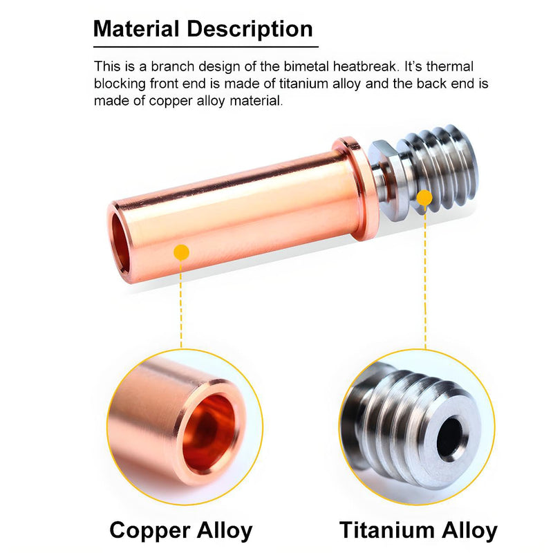 i3 Mega All Metal Hotend Plated Copper Upgrade Kit for I3 Mega,Mega X,S,Mega Pro,Chiron 3D Printer Extruder V5 J-Head Hotend,Plated Copper Heater Block,Nozzle 0.4mm,Bi-Metal Heatbreak. Plated Copper Kit