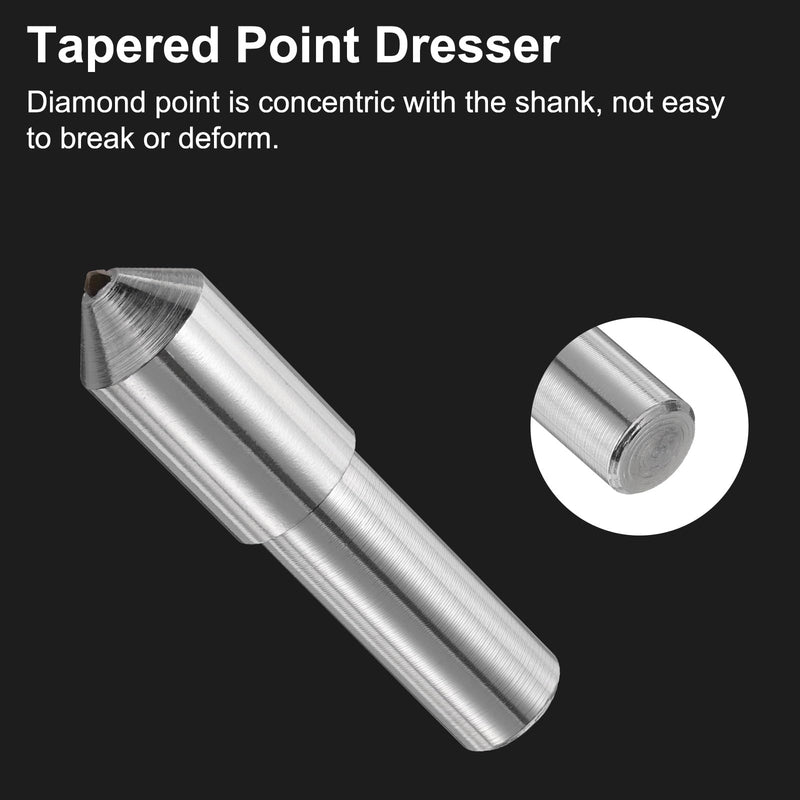 uxcell 5pcs Diamond Dressers, 10mm x 50mm (13/32" x 2") Single Tapered Point Grinding Wheel Round Pen Welded Diamond Dressing Tools, Silver Tone