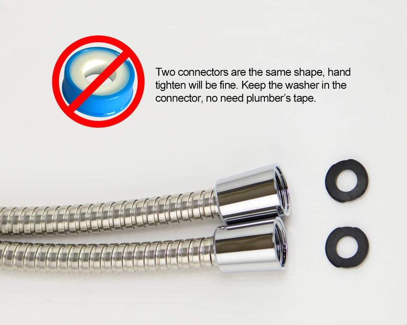 Purelux 100 Inch Shower Hose, Universal Handheld Showerhead Hose Made of Stainless Steel, Polished Chrome Finish 100 Inches