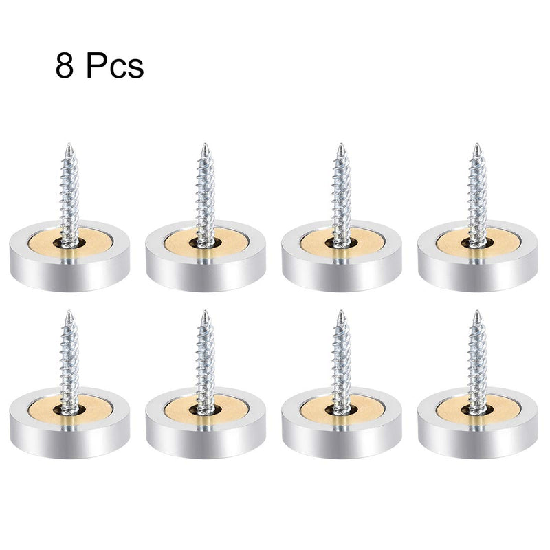 uxcell Mirror Screws Decorative Cap Cover Nails Polished Stainless Steel 22mm 8pcs Silvery