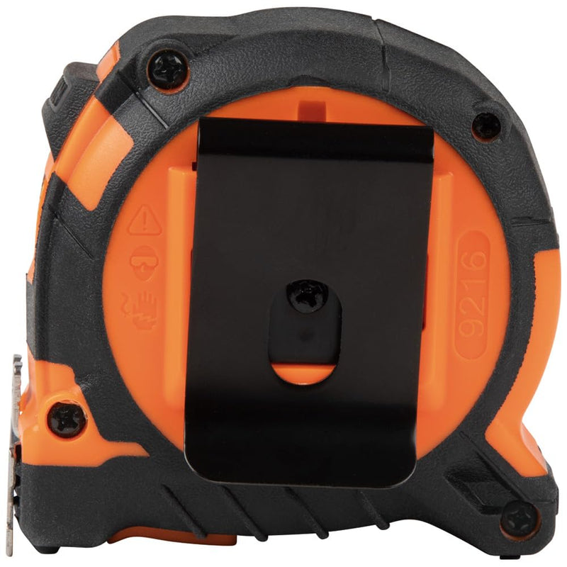 Klein Tools 9216 Tape Measure, Heavy-Duty Measuring Tape with 16-Foot Double-Hook Double-Sided Nylon Reinforced Blade, with Metal Belt Clip Magnetic Double-Hook 4.9 m