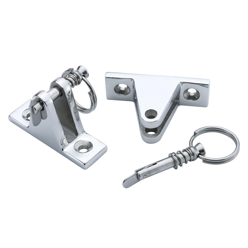 Bimini Top Deck Hinge with Quick Release Pin, 316 Stainless Steel 90° Marine Hardware with Mounting Screws（4 Pack） 4