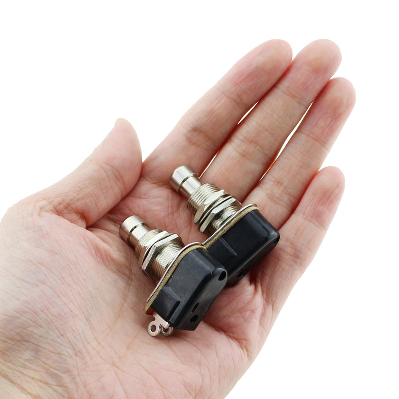 2PCS 39.2mm Silver Effects Footswitches Momentary Soft Touch Foot Switch Normally Open 2 Pin Pedal Box Pushbutton Footswitch