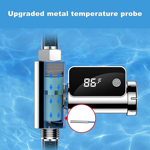 Shower Thermometer Display, LED Digital Display 5℃-85℃(41℉-185℉) Baby Bath Water Thermometer with 360° Rotating Screen Waterproof, Kids Bathroom for Adults - NewNest Australia