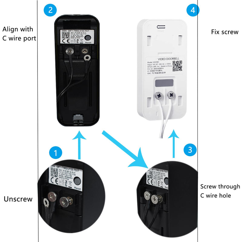 24V Doorbell Transformer Compatible with WYZE Doorbell v2, WYZE Wireless Doorbell Pro, WYZE Video Doorbell, XTU, AOSU Doorbell, 16ft Doorbell Power Adapter, Black
