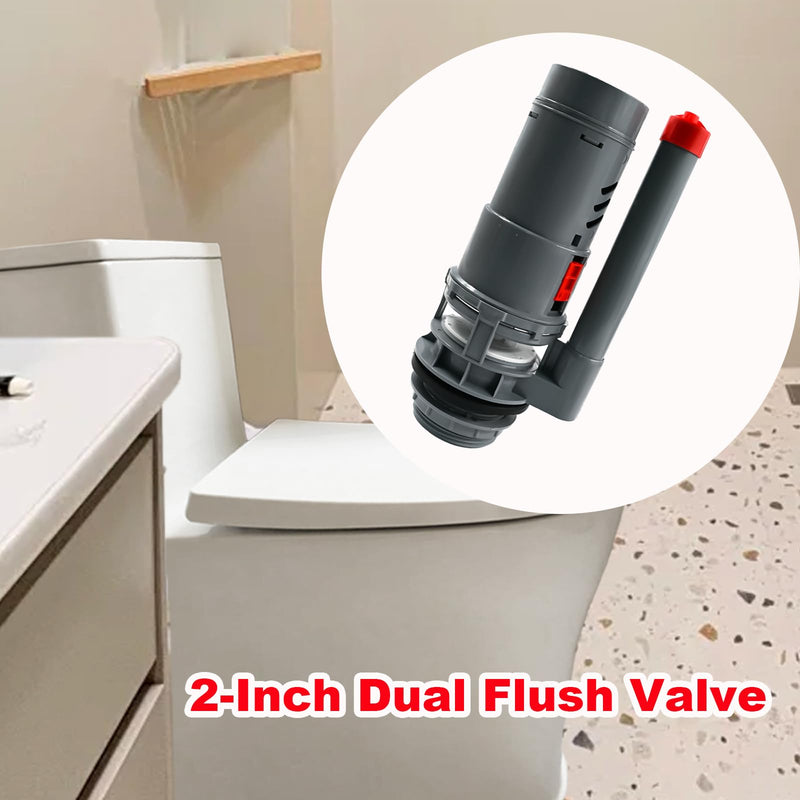 2-Inch Dual Flush Valve,Toilet Repair Kit Dual Flush Valve Replacement Kit Fit for Two Piece Toilet Top Push Button Valve