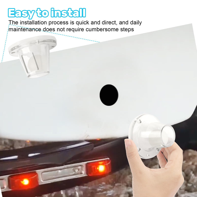 LJB Boat Scupper Drain Valve Self-Bailing Ball 2-Pack | One-Way Automatic Drain, Fits 3/4" to 1-1/2" Drain Holes