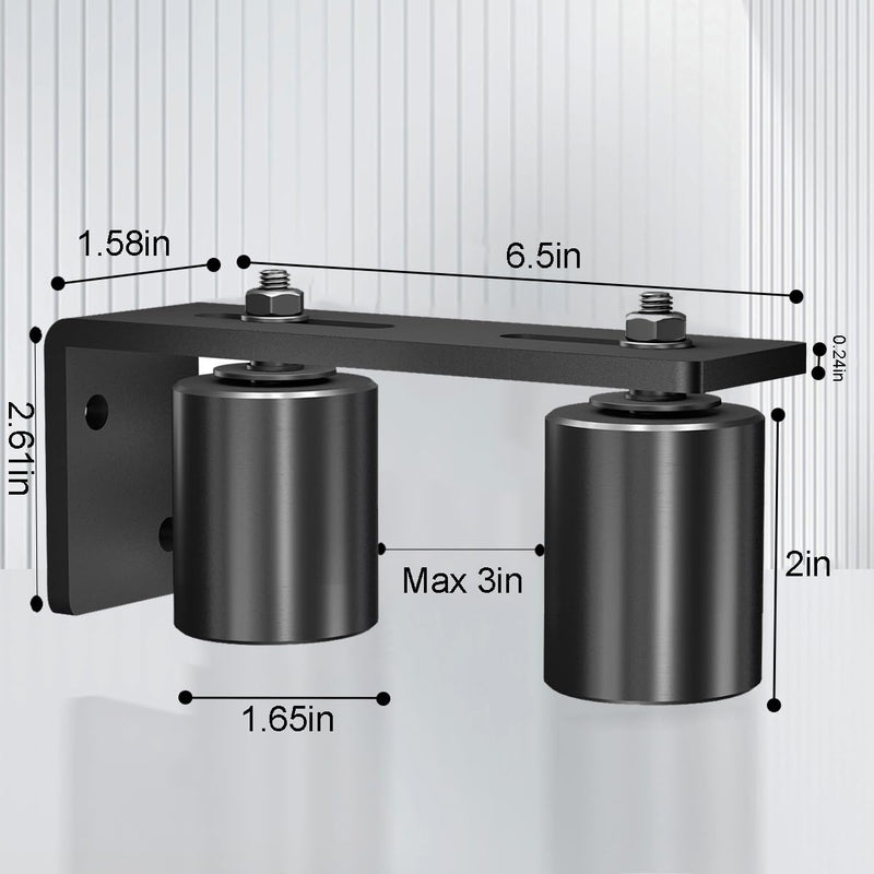 JUGREAT Gate Roller Guide,2"Slide Gate Guide Roller with L-Bracket,Universal Adjustable Heavy Duty Sliding Gate Rollers,Sliding Door Hardware 2 Inch Black