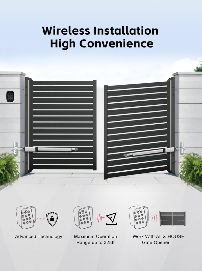 X X-HOUSE Touch Panel Wireless Keypad for X X-HOUSE & JUJIANG Automatic Swing Sliding Gate Opener, Wall Mounted Waterproof Keyless Entry Keypad, Digital Code Keypad Security Control