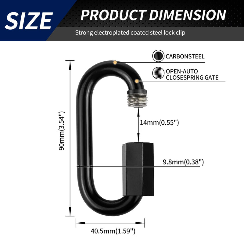 3.5" Chain Quick Links, 1 Pcs 3/8" Marine Grade Screw Chain Links, Large Opening Chain Connector Chain Coupler, 2000 Lbs Capacity 3.5 Inch, 1 Pack