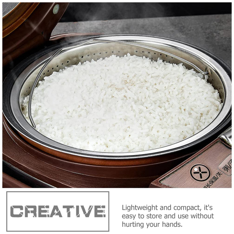 Luxshiny Stainless Steel Steamer Basket 7.79 in Vegetable Food Steamer Basket with Drainable Holes for Rice Dumplings Seafood Vegetables Eggs Potatoes and Corn
