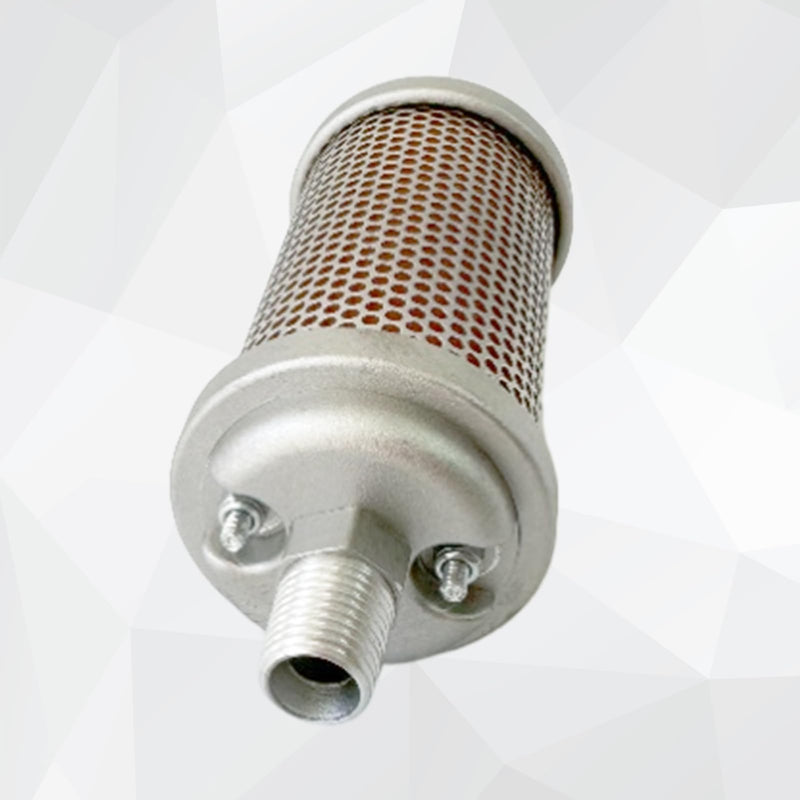M02 Air Compressor Muffler 1/4" NPT Male, Air Exhaust Silencer for Compressor Dryer Compressed Air Equipment and Systems, Single Chamber 145 PSI