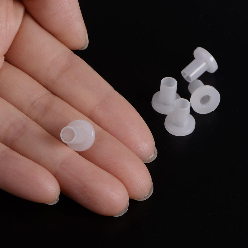 uxcell 12pcs Flanged Sleeve Bearings Plastic Bushings 4mm Bore x 5.5mm OD x 10mm Length Nylon Bushings, White 12