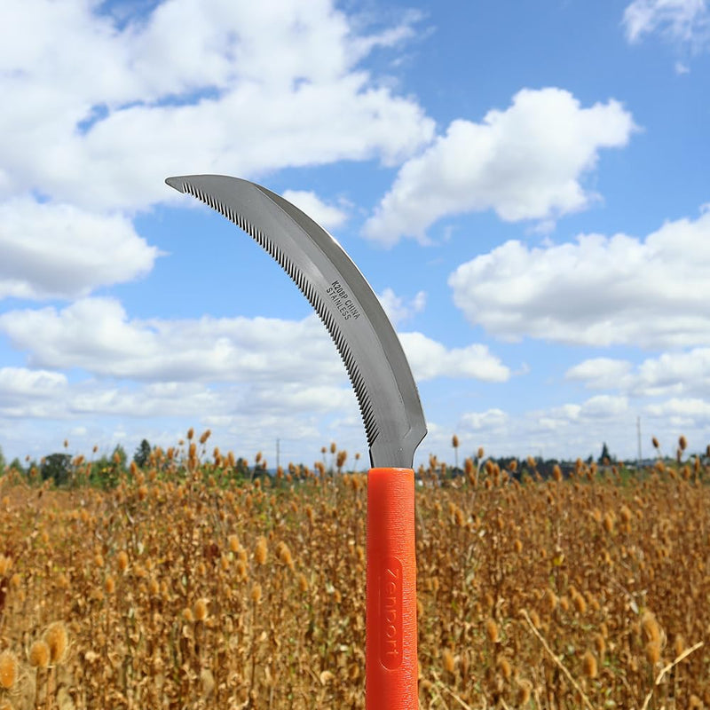 Zenport K208P Harvest Sickle with Plastic Handle, Light Serration, 6.5-Inch Stainless Steel Blade , Orange 1