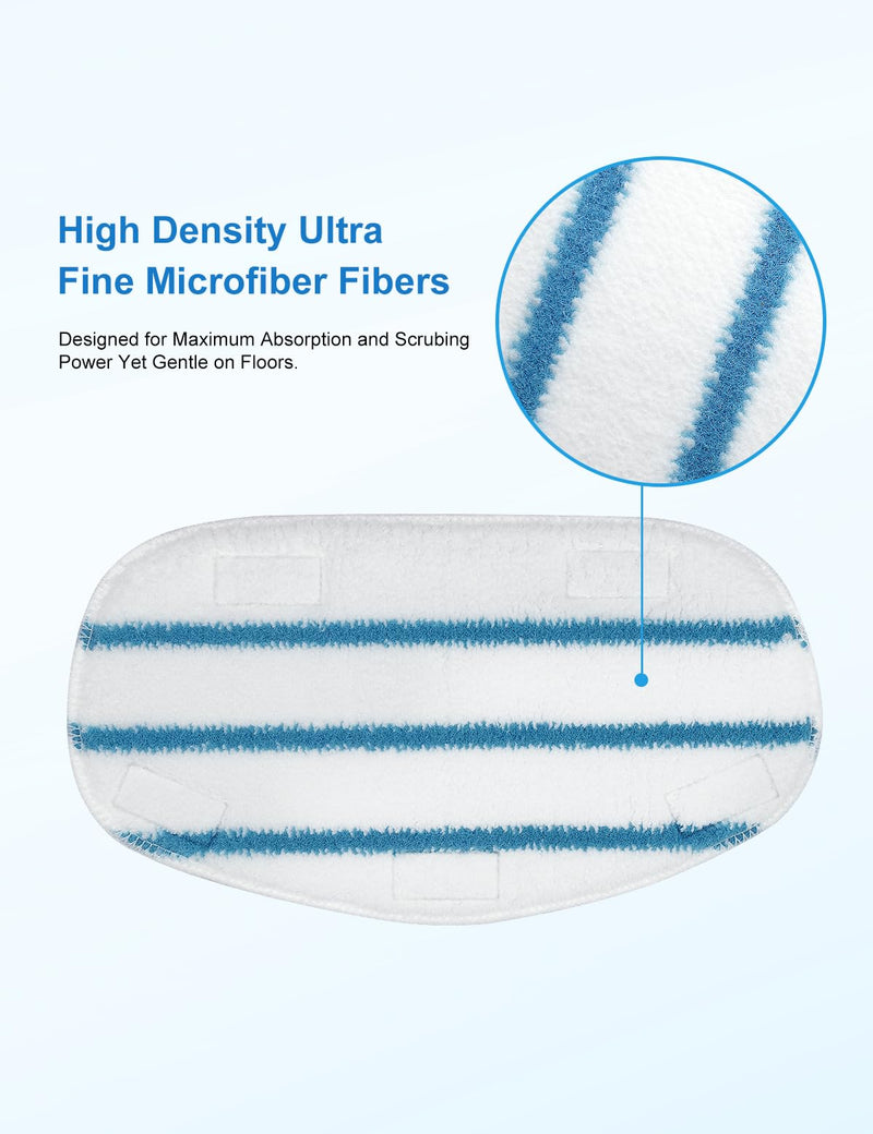 Steam Mop Pads Compatible with PurSteam ThermaPro 10-in-1 and ThermaPro 211 Steam Mop Cleaner Microfiber Pur steam Mop Replacement Pads Washable Reusable Steam Mop Pads for Steamer Floor Cleaning 4 Pack-pursteam Thermapro Steamer Mop Pad