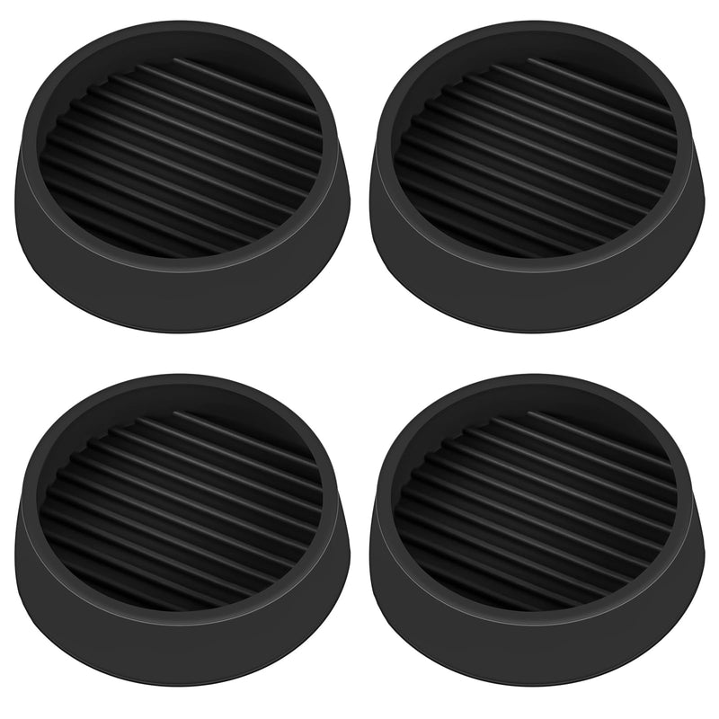 2 x 2 Rubber Caster Cups, Round Non Slip Furniture Pads, Non Skid Furniture Cups, Anti-Slip Gripper Furniture Caster Floor Grip, Anti Skid Leg Coasters Floor Protector for Bed Couch Stoppers(4 Pack) 4 Black-2x2 inch