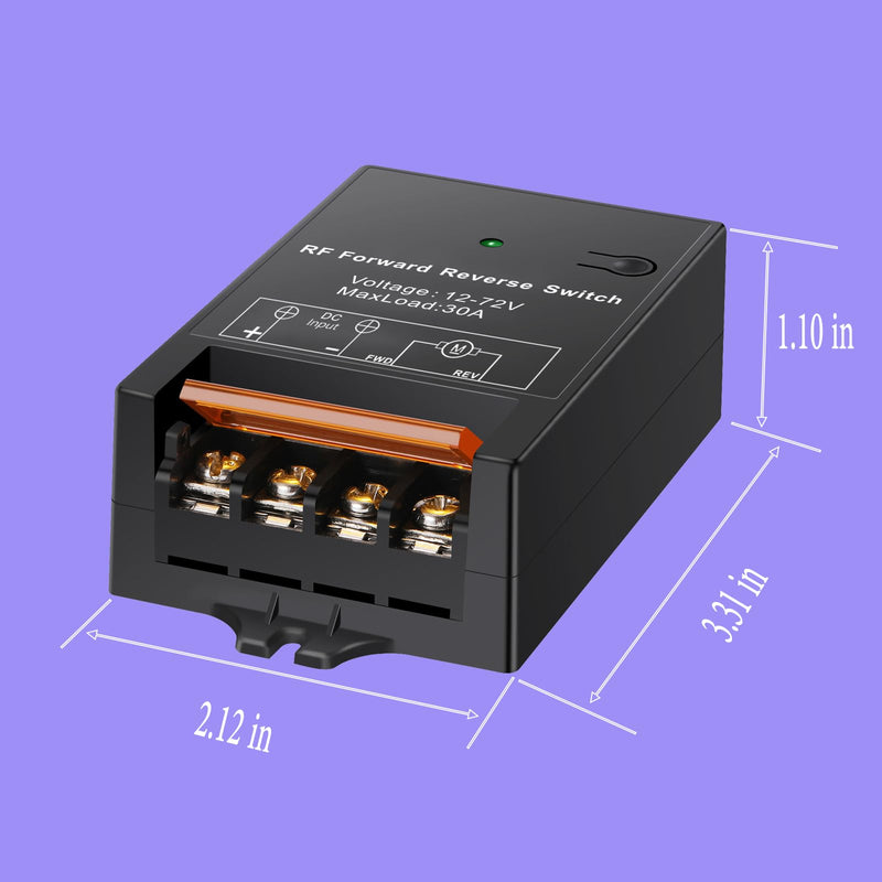 Forward Reverse Switch with Remote MaxLoad 30A,Linear Actuator Controller 12V/24V/36V/48V/72V, up to 168 ft Remote Range for Motor/Linear Motion Actuators/Winch Solenoid Relay contactor