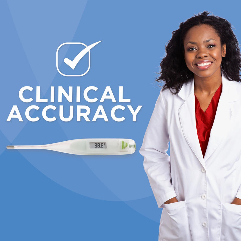 Digital Thermometer | 60-Second Readout | Fahrenheit Measurements | Rigid Tip | Fever Alert | One-Year Warranty 1 Count (Pack of 1)