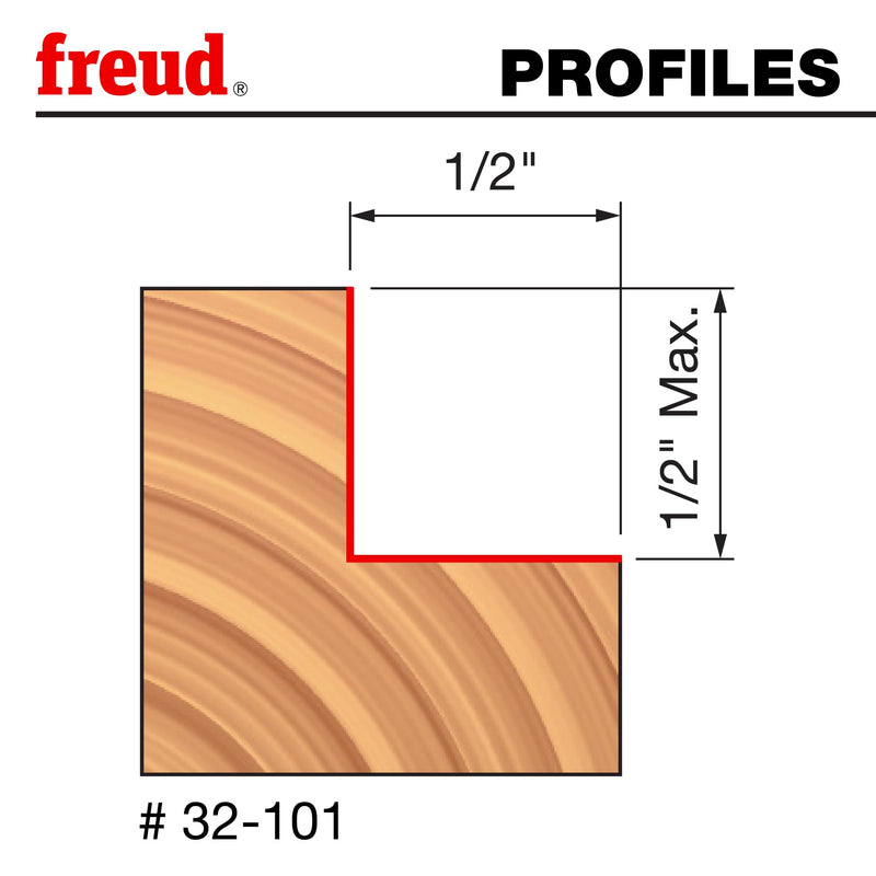 Freud 32-101: 1-3/8" (Dia.) Rabbeting Bit with 1/4" Shank