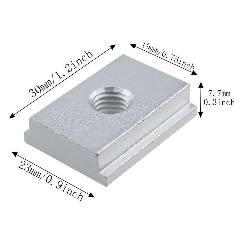 T-Track Slider MEETOOT 4pcs Silver Aluminum Alloy M8 T Slot Nut Furniture Nuts for Profile Woodworking Tool Slot Fastener