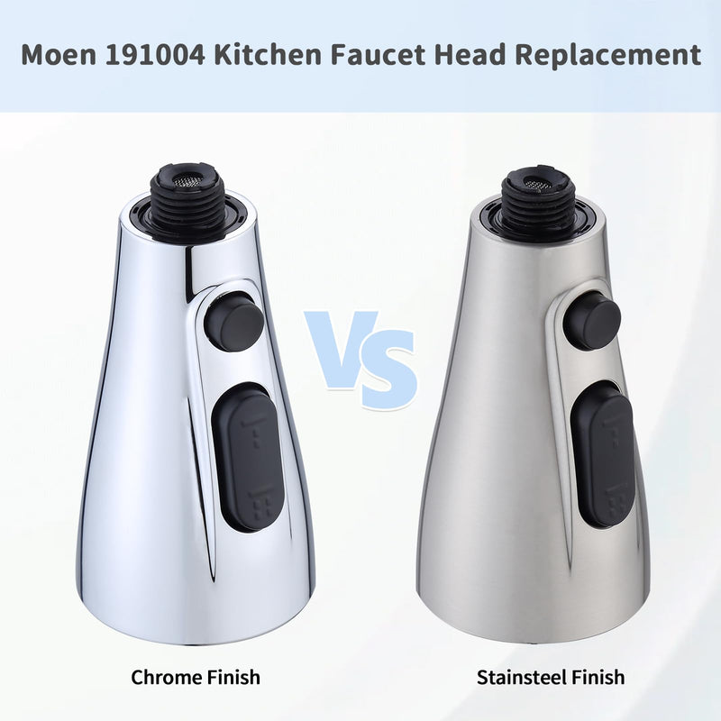 Kitchen Faucet Wand Compatible with Moen 191004, Pull Down Spray Head Replacement 2 Modes, Stainsteel Brushed Nickel