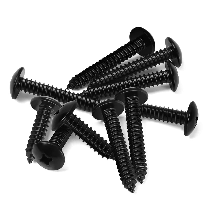 #6 x 1/2" Truss Head Self Tapping Wood Screws Sheet Metal Screws, Black Finish, 304 Stainless Steel 18-8, 100 PCS #6 x 1/2"