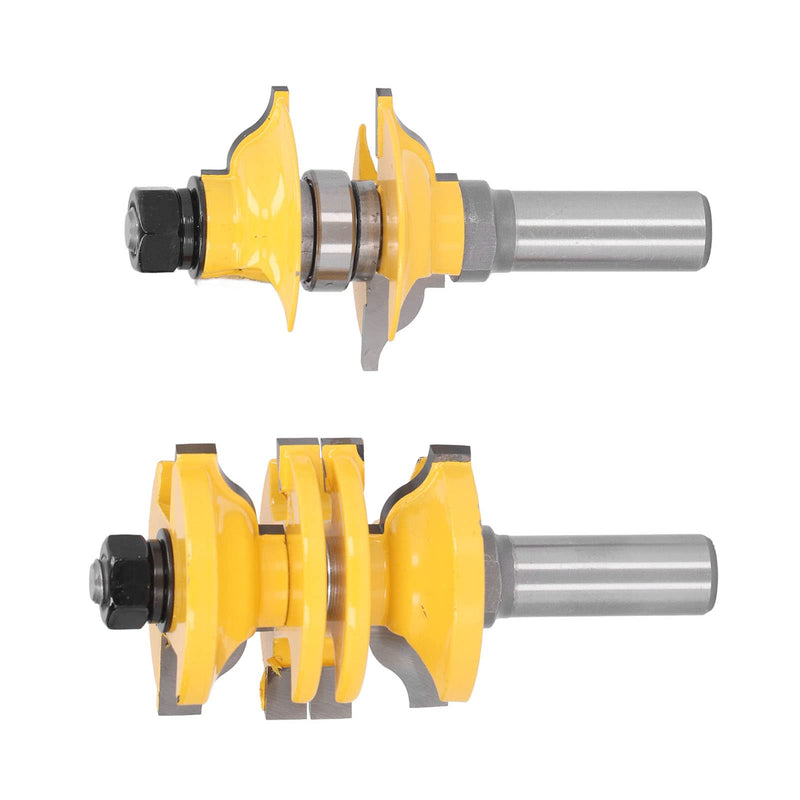 Entry Door Router Bit , Longer Service Life Adjustable Cabinet Routers Bits 2Pcs/Set Sharper Cutting for Plywood