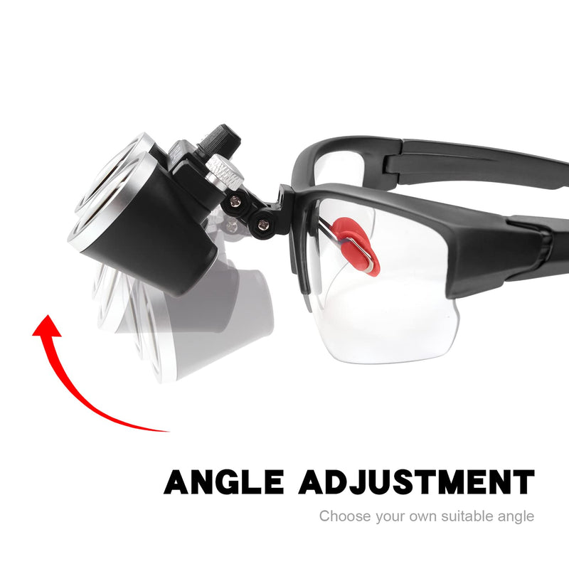 3.5x420 MM Angle Adjustable Binocular Loupes Magnifier Glasses Lab Magnification loupes with Black Cloth Case (Black)
