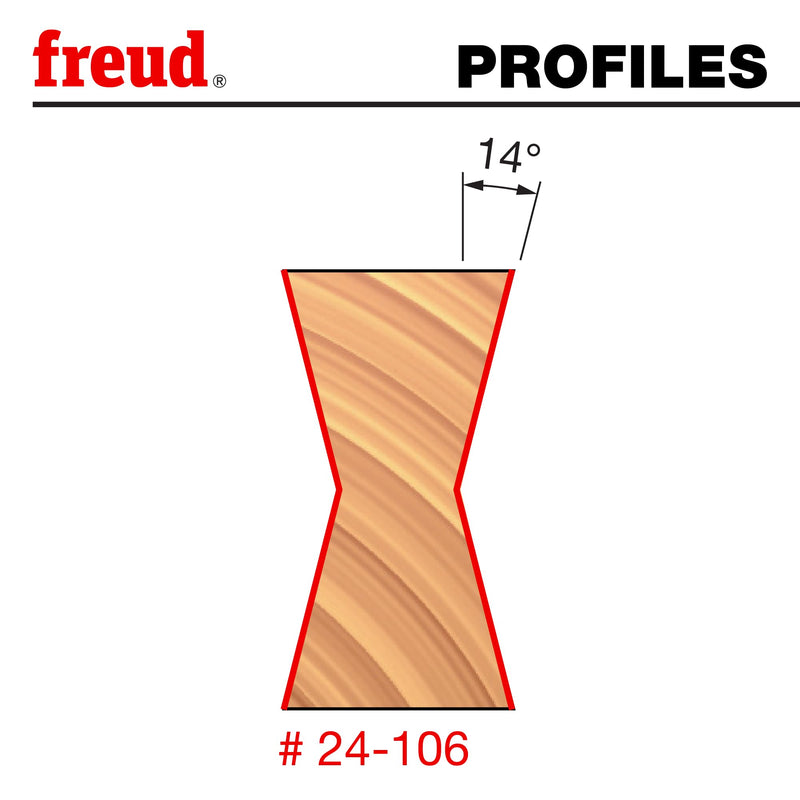Freud 24-106: 1-1/8" (Dia.) Butterfly Spline Bit with 1/2" Shank