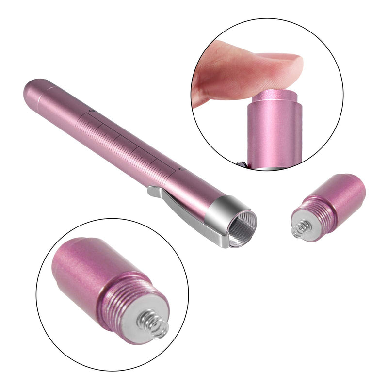 Pen Light,Nurse Medical Reusable LED Penlight White Light with Pupil Gauge and Ruler (Rose Gold) Rose Gold