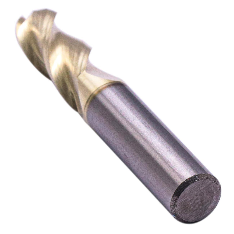 3/8" 3 Flute Solid Carbide Ball Nose End Mill for Aluminum, ZrN Coated | 37 Degree Helix, 3/8" Cutting Diameter, 3/8" Shank Diameter, 1" Length of Cut, 2-1/2" Overall Length 3/8 in