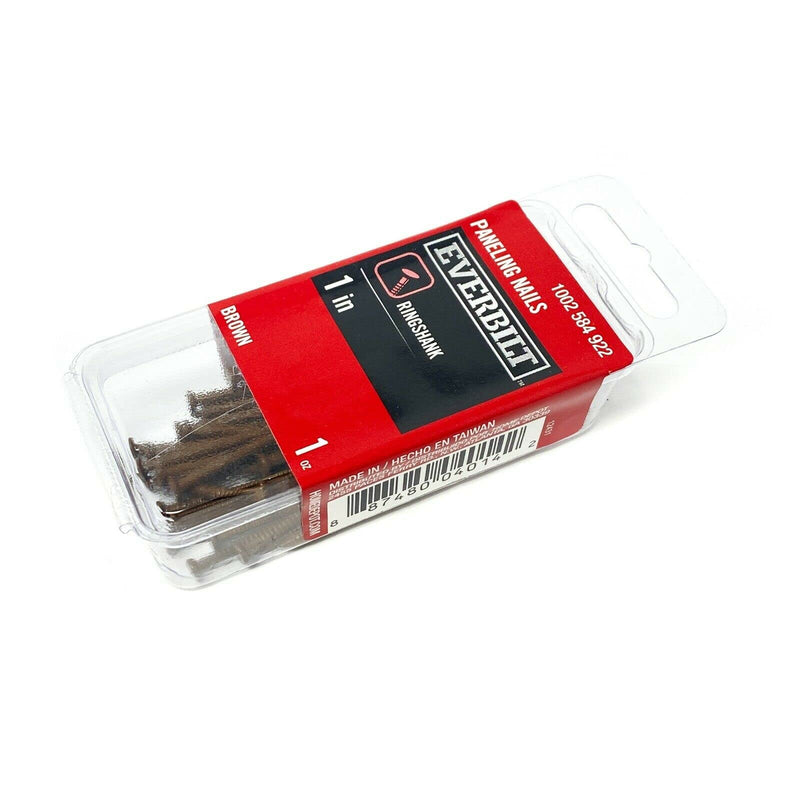 Everbilt Brown Paneling Nail for Mounting Panel Board to Wood Studs, Ring Shank, 1 inch, Pack of 40 Nails